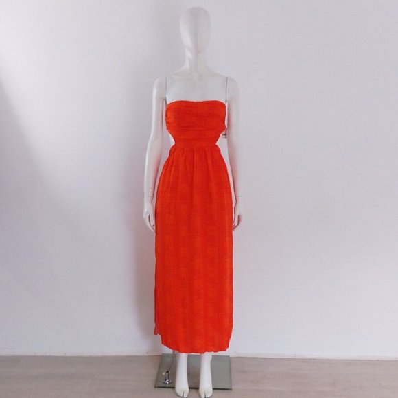 Free People Dresses & Skirts - BNWT Free People (XS) Orange Summer Long Party Bandeau Cut-Out Maxi-Dress £98